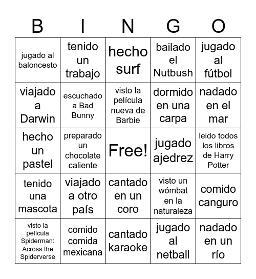 ¿Quién ha....? Bingo Card