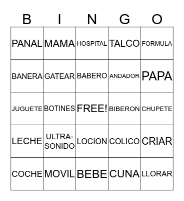 CLAU'S BABY SHOWER Bingo Card