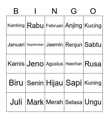 Bingo demdud Bingo Card