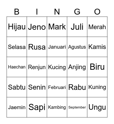 Demdud Bingo Card