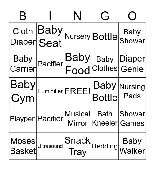 Anu's Baby Shower BINGO! Bingo Card
