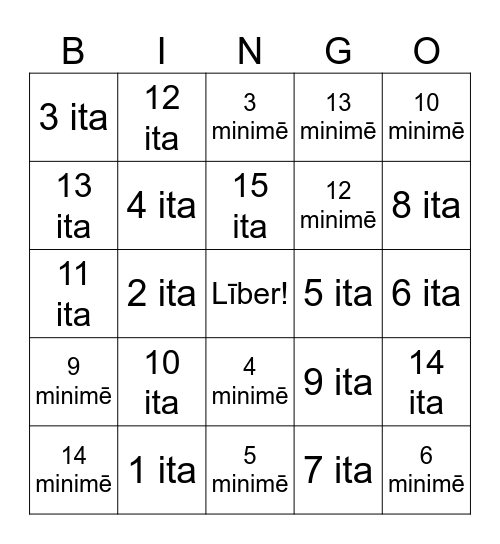 Model Sentence Bingo Cards Bingo Card