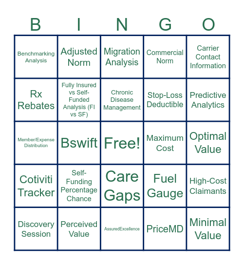 COE Bingo! Bingo Card