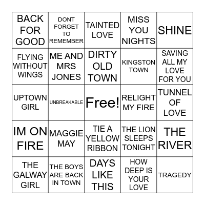 SUNDERLAND Bingo Card