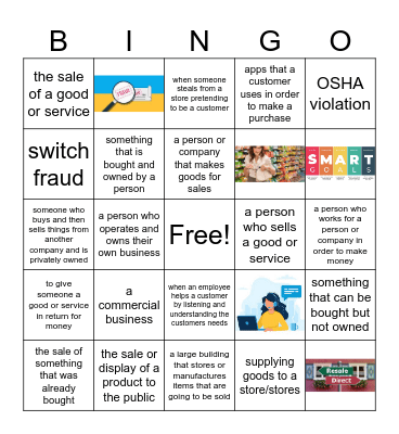 Definition bingo Card