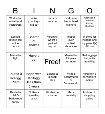Get to Know Your Colleagues Bingo Card