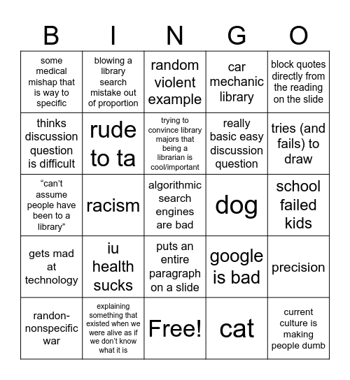 Waste of $6,000 Bingo Card