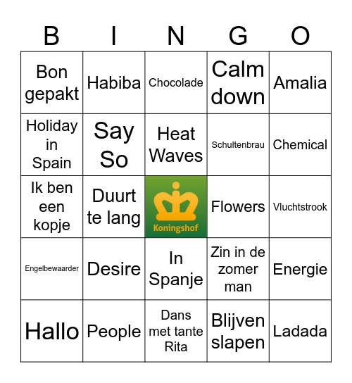 MBO RIJNLAND II KONINGSHOF Bingo Card