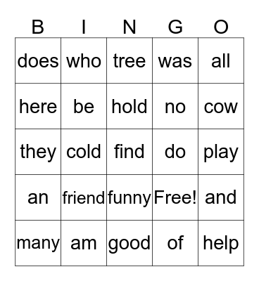 Bingo Card
