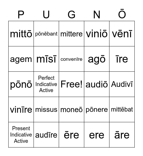 PUGNO Bingo Card