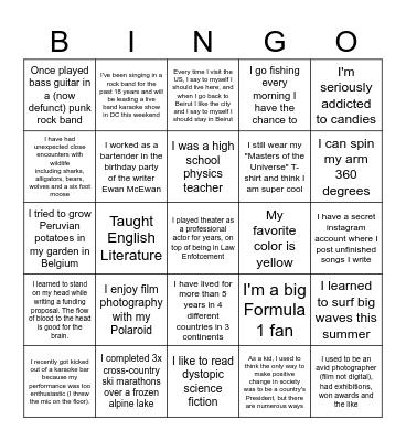 Ford Tech & Society Bingo Card