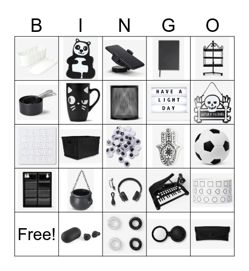 Black and White Tiger Bingo Card