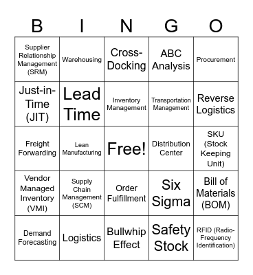 Supply Di Winning Spirit Bingo Card