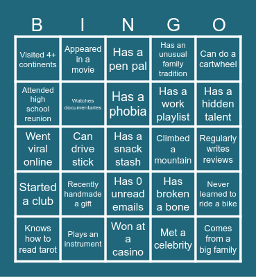 PMO GDX E2E ICEBREAKER BINGO! Bingo Card