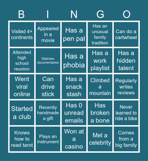 PMO GDX E2E ICEBREAKER BINGO! Bingo Card