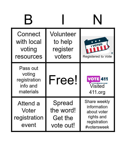 LWVPA national voter reg day bingo Card