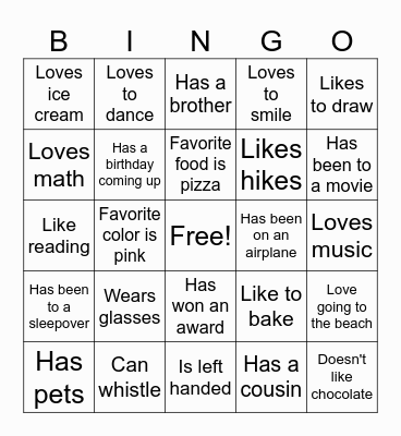 Girl Group Bingo Card