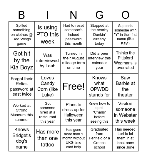 Job Path Bingo! Bingo Card