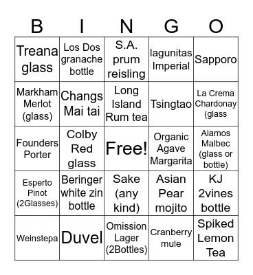 LBW Bingo Card