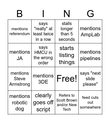 DR. DANIELS BINGO Card