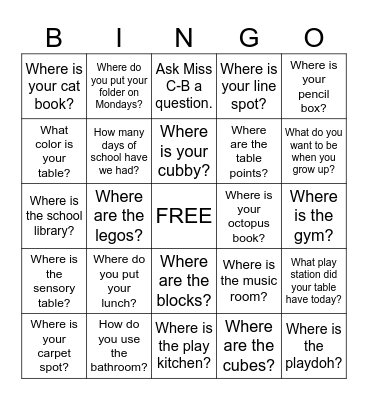 Open house bingo! See if you can get them all. Bingo Card