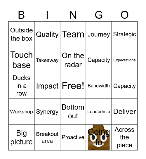 Management BS Bingo Card