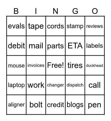 Customer Service Week Bingo Card