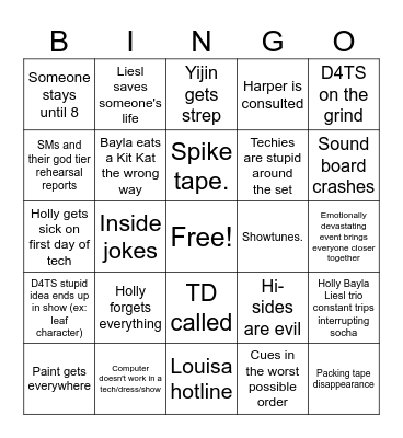 Fall Play Bingo Card