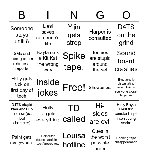 Fall Play Bingo Card