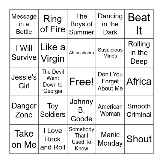 Remakes Bingo Card