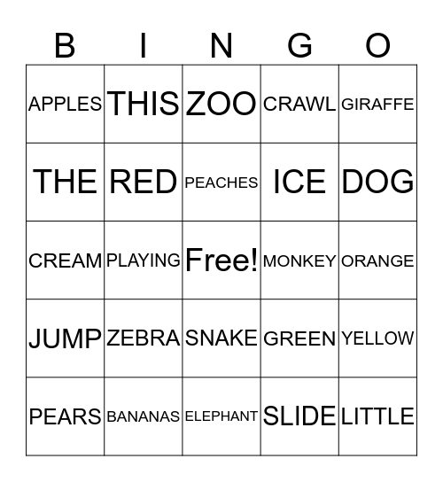 Reading bingo Card