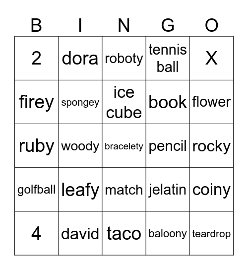 BFB/BFDI NSFW Bingo Card