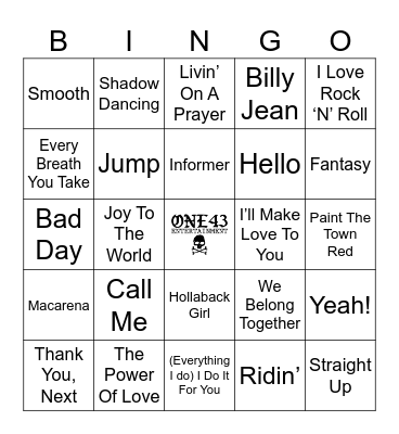 Billboard #1's 1970-2023 Bingo Card