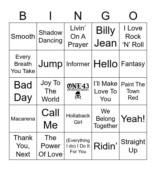 Billboard #1's 1970-2023 Bingo Card