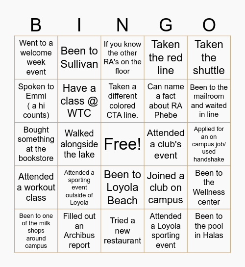How well do you know your way around? Bingo Card