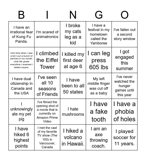 Iota Chi BINGO Card