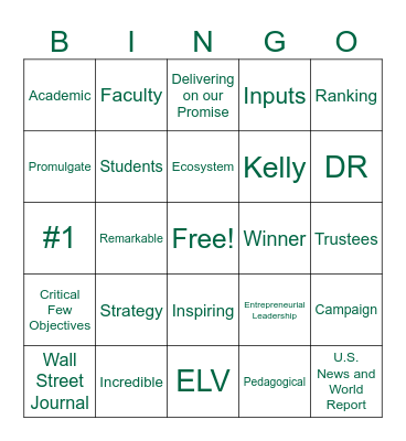 Community Forum Bingo Card