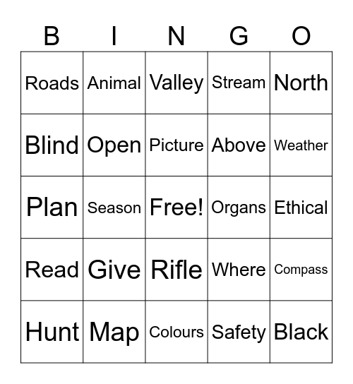 September 19 Bingo Card