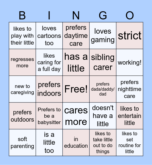 Caregiver bingo! Bingo Card