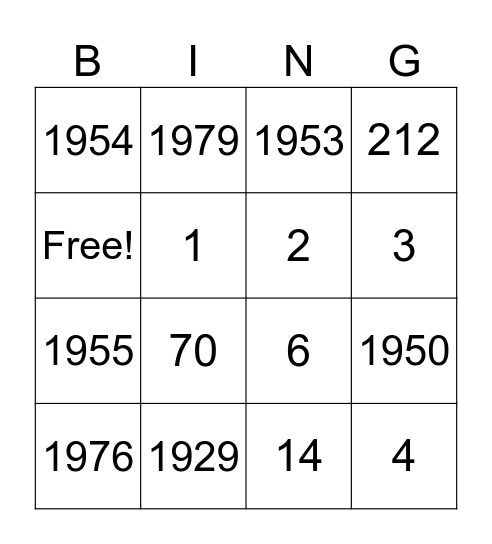 Betty's Birthday Bingo Card