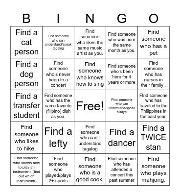 Icebreaker BINGO! Bingo Card