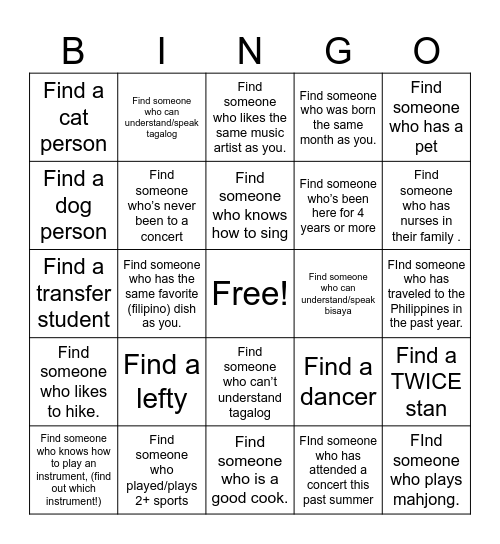 Icebreaker BINGO! Bingo Card