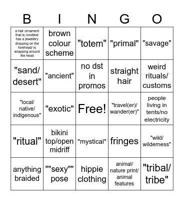 wasteland event bingo Card