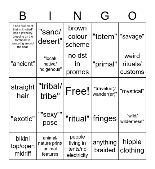 SN Wasteland Event Bingo Card