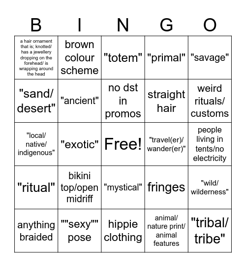 SN Wasteland Event Bingo Card