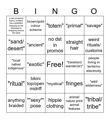 SN Wasteland Event Bingo Card