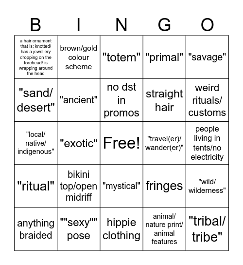 SN Wasteland Event Bingo Card