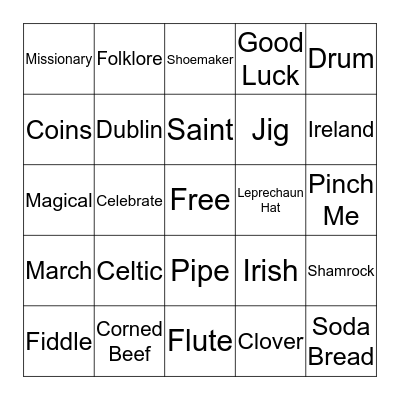 St. Patricks Bingo Card