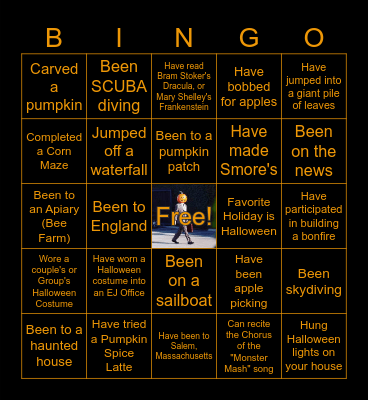 PI 23.4 Fall Bingo Ice Breaker! Bingo Card