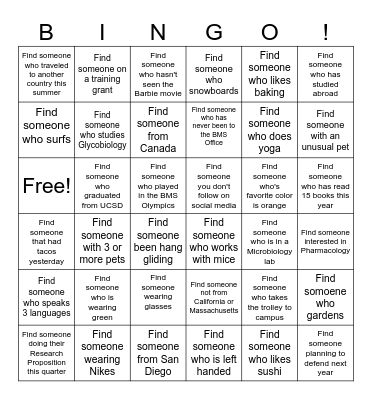 BMS Retreat Bingo Card